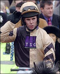Jockey Graham Lee celebrates