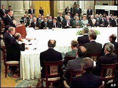 President Bush addresses the Madrid conference