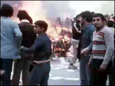 Fires burn during riots in Tehran