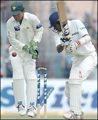 Lakshmipathy Balaji is bowled out for three