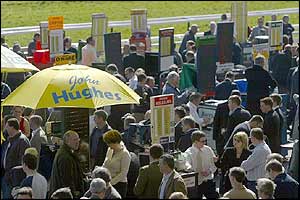 Crowds pack the betting ring