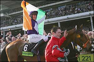 The huge Irish following celebrate Kicking King's success