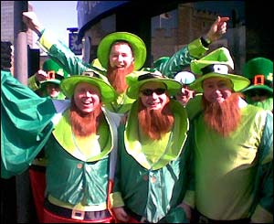 Fans dressed as leprechauns