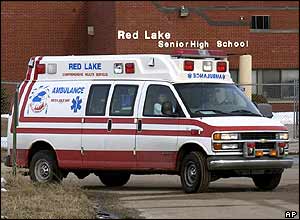 Ambulance outside the school