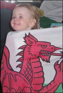 Mark Murphy's 18-month-old daughter (Caitlyn) celebrating the Grand Slam win