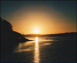Sunset at the Menai Straits viewed from Bangor Pier, sent by Tarik Kaddoumi from Bangor