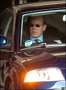 Prince Albert leaving the clinic