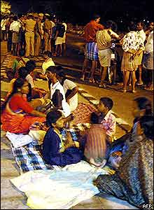 People evacuated from Marina Beach, Madras