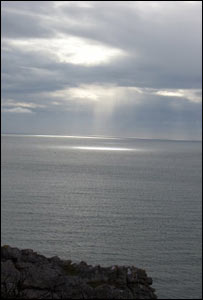 Sunlight through the clouds taken on Three Cliffs, Gower (Photo by Jo-anna Thomas, Llanelli)