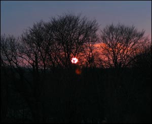 The sun as it was about to set over Trecwn on Easter Saturday (Lisa Parry)