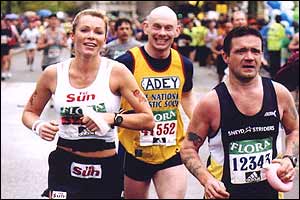 Glyn Marston (far right) races with Nell McAndrew