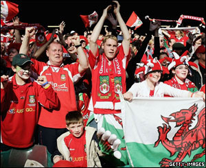 Fans celebrate the win