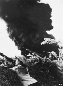 Firing guns at US warplanes