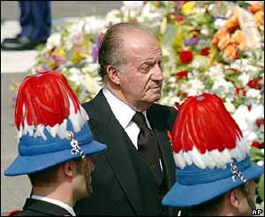 Juan Carlos at the funeral