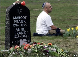 A memorial to sisters Margot and Anne Frank
