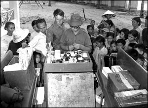 Medical aid provided by the Australian Army to a village in Vietnam