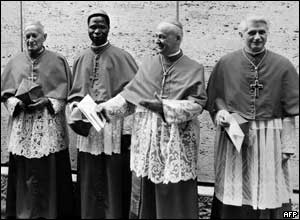 File photo (07 June 1977) of group of cardinals, Cardinal Ratzinger is at the far right