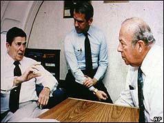 Reagan with George Schultz and Robert McFarlane