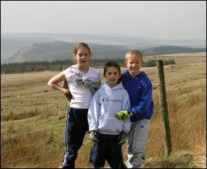 Leigh, Luke and Nathan with the backdrop of Maerdy and the Rhigos Mountain (Ryan Evans)