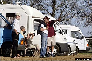 Plane spotters gathered to witness the first A380 takeoff