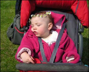 Julie Parmenter's niece Jasmine enjoying a trip to Rhuddlan Castle 