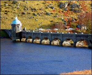 Elan Valley dam taken on a sunny spring day by Eileen Garske of Cynghordy