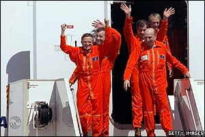 The A380 crew celebrates a successful maiden flight