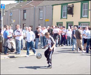 Swansea fans outside the ground