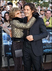 Orlando Bloom and his mother