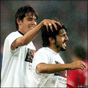 AC Milan's Kaka and Genarro Gattuso
