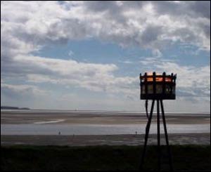 The Paralympic flame burns high at the Millennium coastal park in Llanelli, photo taken by Jo Thomas