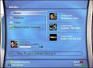 Screenshot of 350 media screen