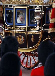The Queen in the Royal carriage