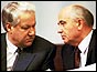 Boris Yeltsin (left) and Mikhail Gorbachev