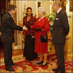The Queen meets IOC member Gilbert Felli at Buckingham Palace