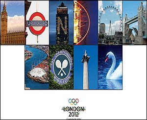 An image using London's landmarks to spell out London 2012
