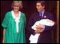 Prince Diana and Prince Charles at St Mary's Hospital with Prince William