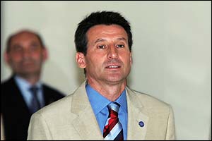 London bid leader Lord Coe arrives at the Raffles Hotel to hear if all his hard work has paid off