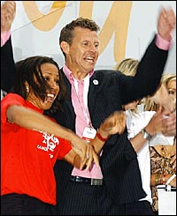 Dame Kelly Holmes and Steve Cram react to London's victory