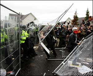Police and protesters