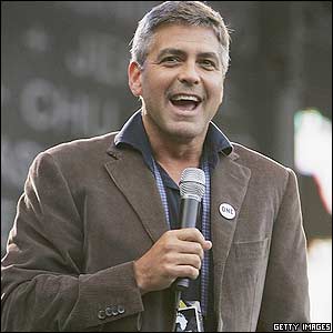 George Clooney on state at the Live 8 concert in Edinburgh
