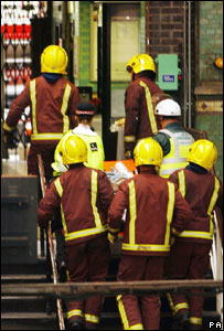 Fire crew at Aldgate Station