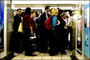 Passengers leaving an underground station Photo: Bettina Strenske/VibrantPictures