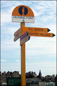 Signpost on the course
