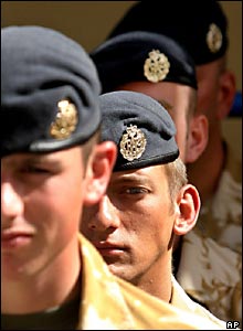 British soldiers mark the silence in Kabul, Afghanistan