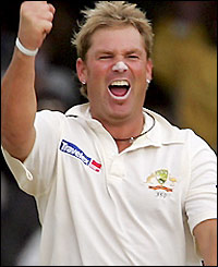 Shane Warne finshes with figures of 4-64 at Lord's