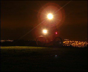 Mark Jones from Rogerstone, Newport sent in this picture from a night-time bike ride high above Risca