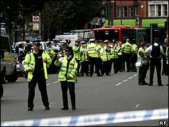 Police cordon on Shepherds Bush Green after security alert