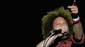 BBC News: Rage Against the Machine swear on 5 live