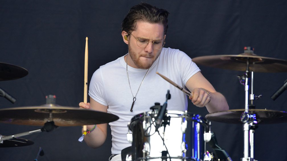 Drumming up a storm on the Pyramid stage